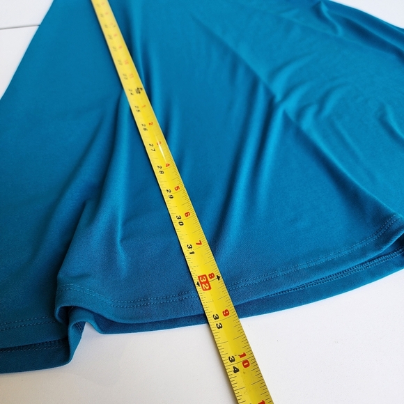 Express Mini Dress Womens Teal Ruffle Cold Shoulder Party Date Night  Stretch XS - Picture 11 of 12